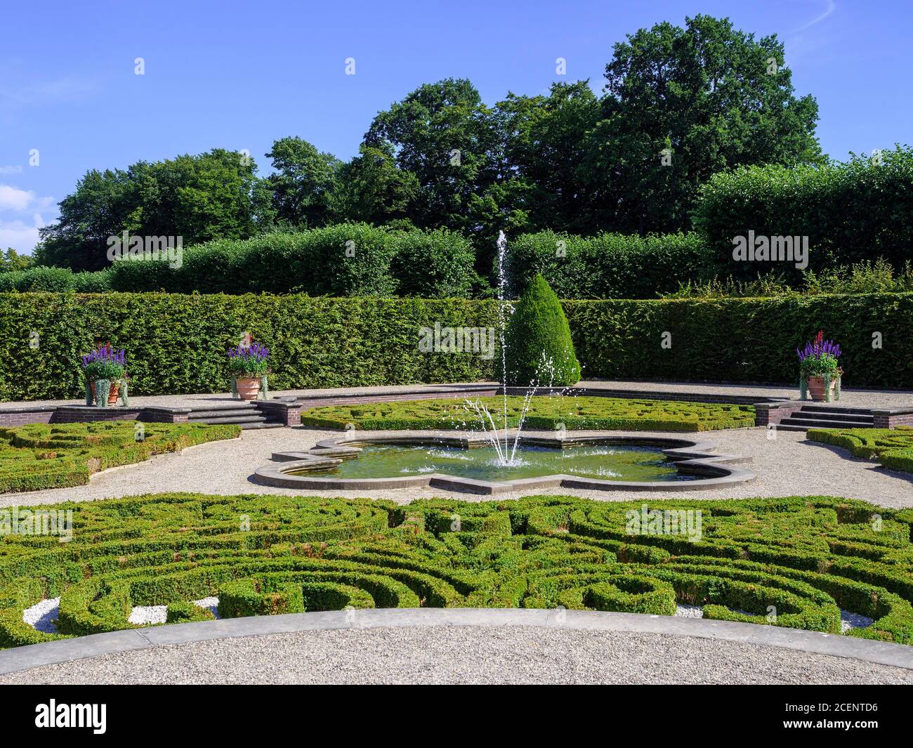 Barockgarten in Großer Garten der barocken Herrenhäuser Gärten, Hanovre, Niedersachsen, Deutschland, Europa Baroque Garden in Great Garden of Baroque Banque D'Images