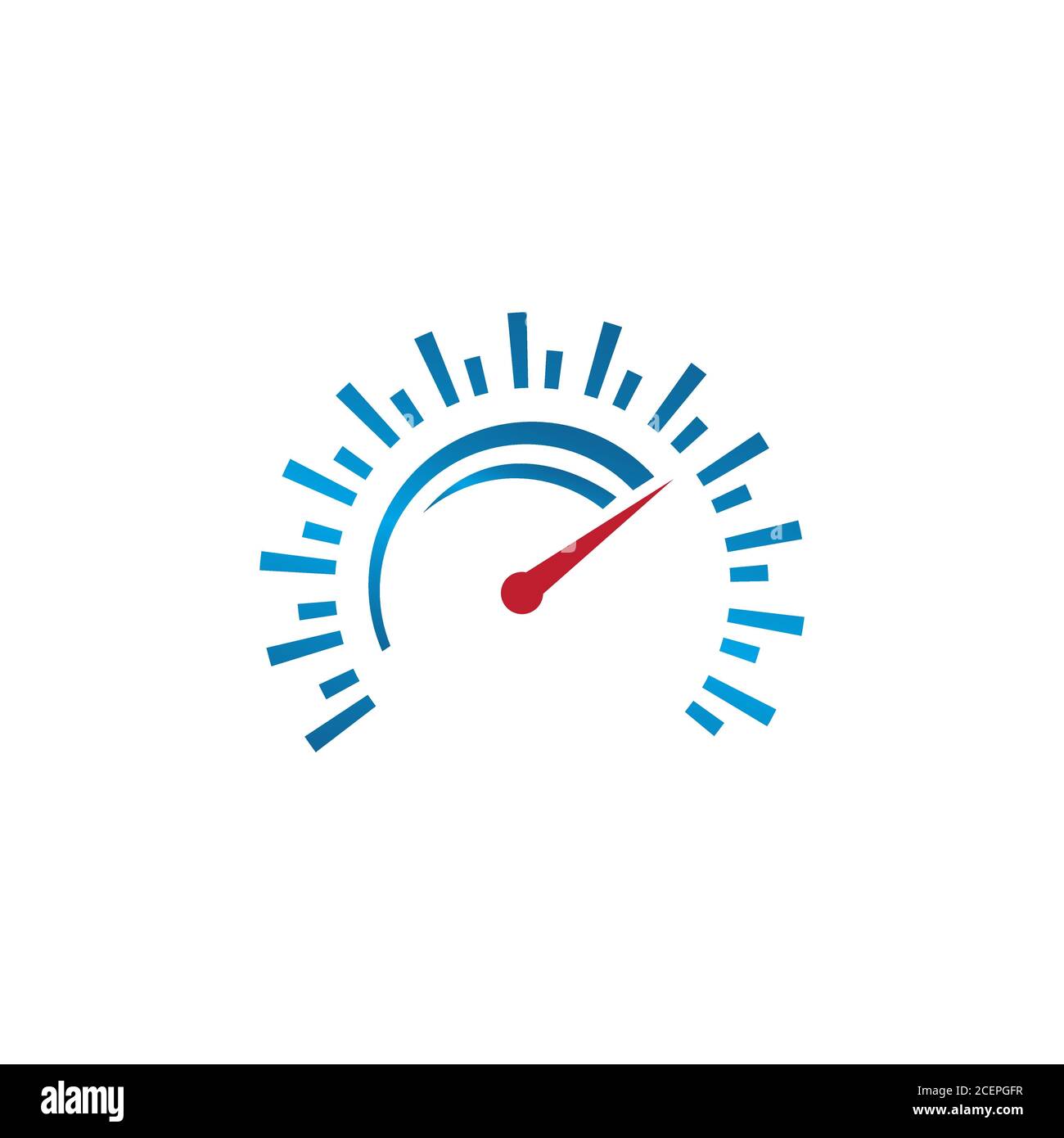 Icône de compteur de vitesse de conception abstraite isolée sur fond blanc. Symbole indicateur de vitesse de conception plate. Illustration vectorielle EPS.8 EPS.10 Illustration de Vecteur