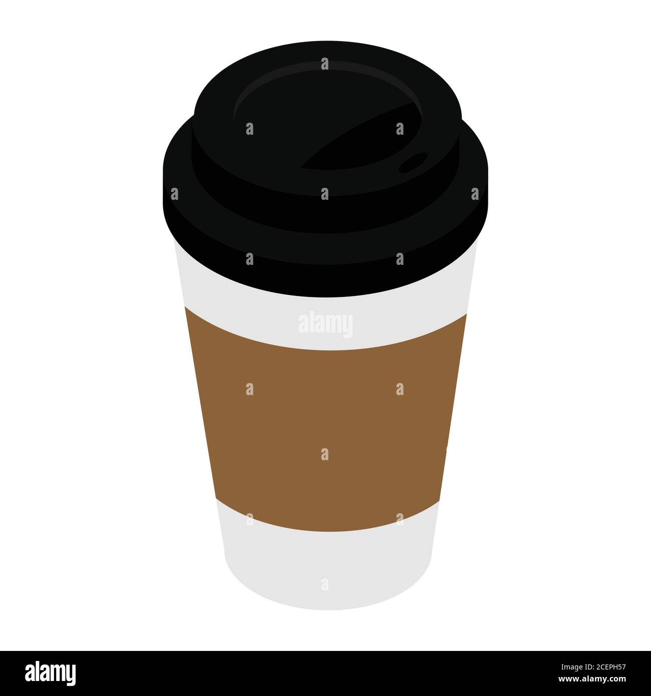 Illustration vectorielle icône de tasse à café jetable sur fond blanc. Vue isométrique d'une tasse à café Illustration de Vecteur