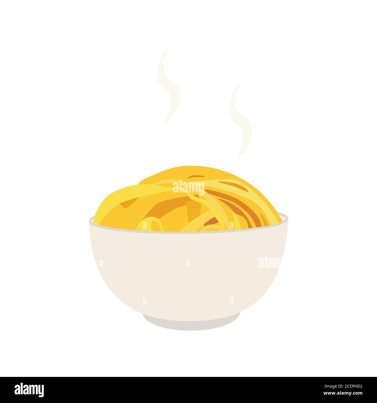Appétissant savoureux spaghetti pasta italienne classique dans un bol isolé sur fond blanc. Illustration de Vecteur