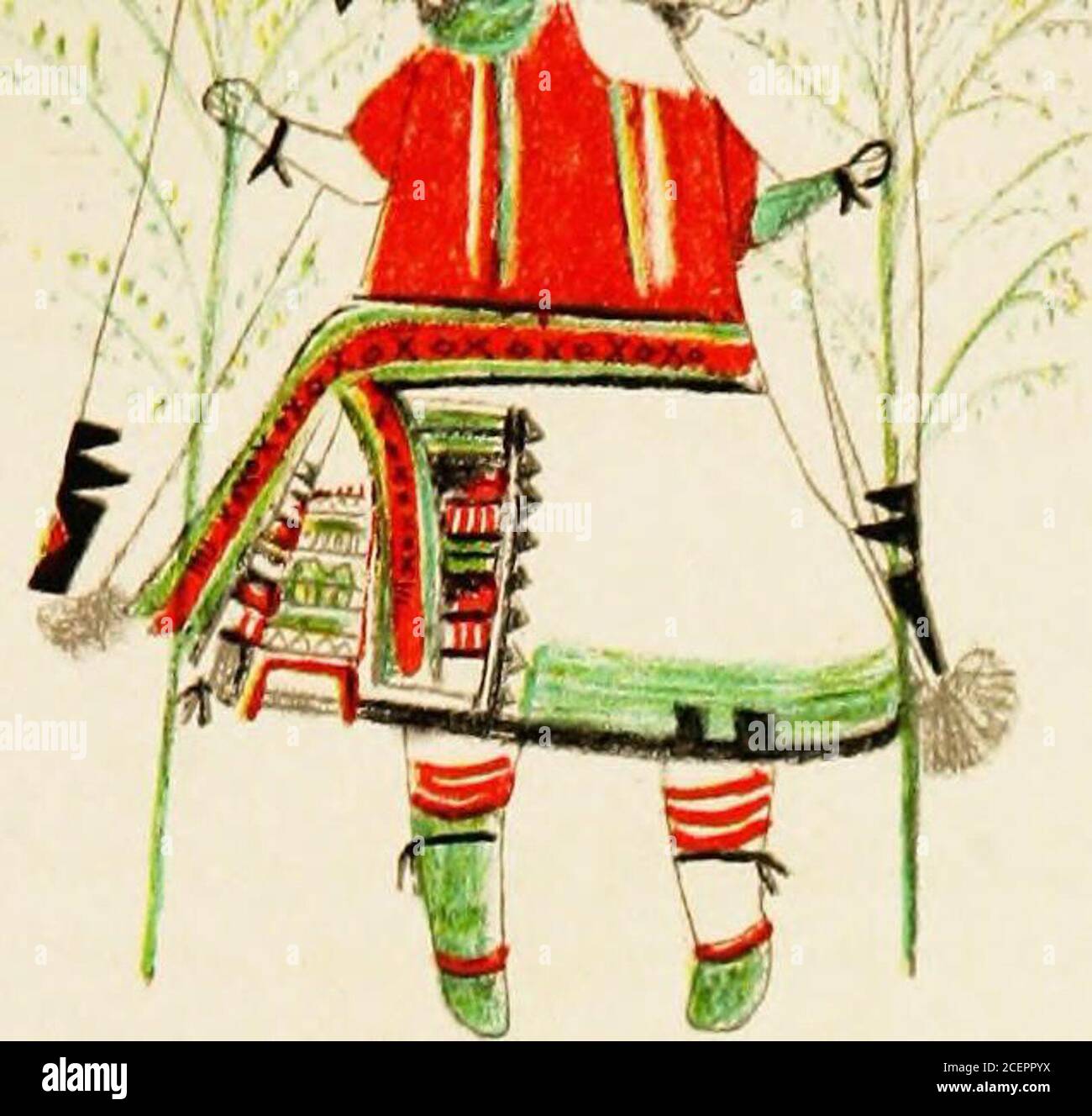 . Hopi Katcinas dessiné par des artistes autochtones. ANCIEN MASQUE (CLAN HONAU) Banque D'Images