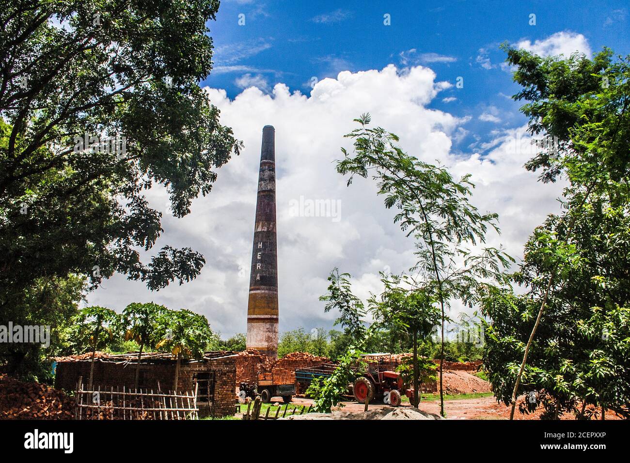 Brick Field à Meherpur. Bangladesh. Banque D'Images