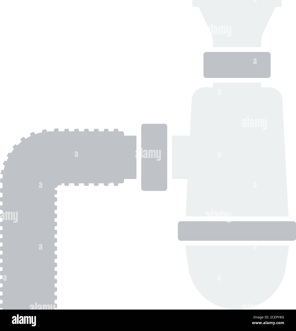 Icône Siphon dans la salle de bains. Conception couleur plate. Illustration vectorielle. Illustration de Vecteur