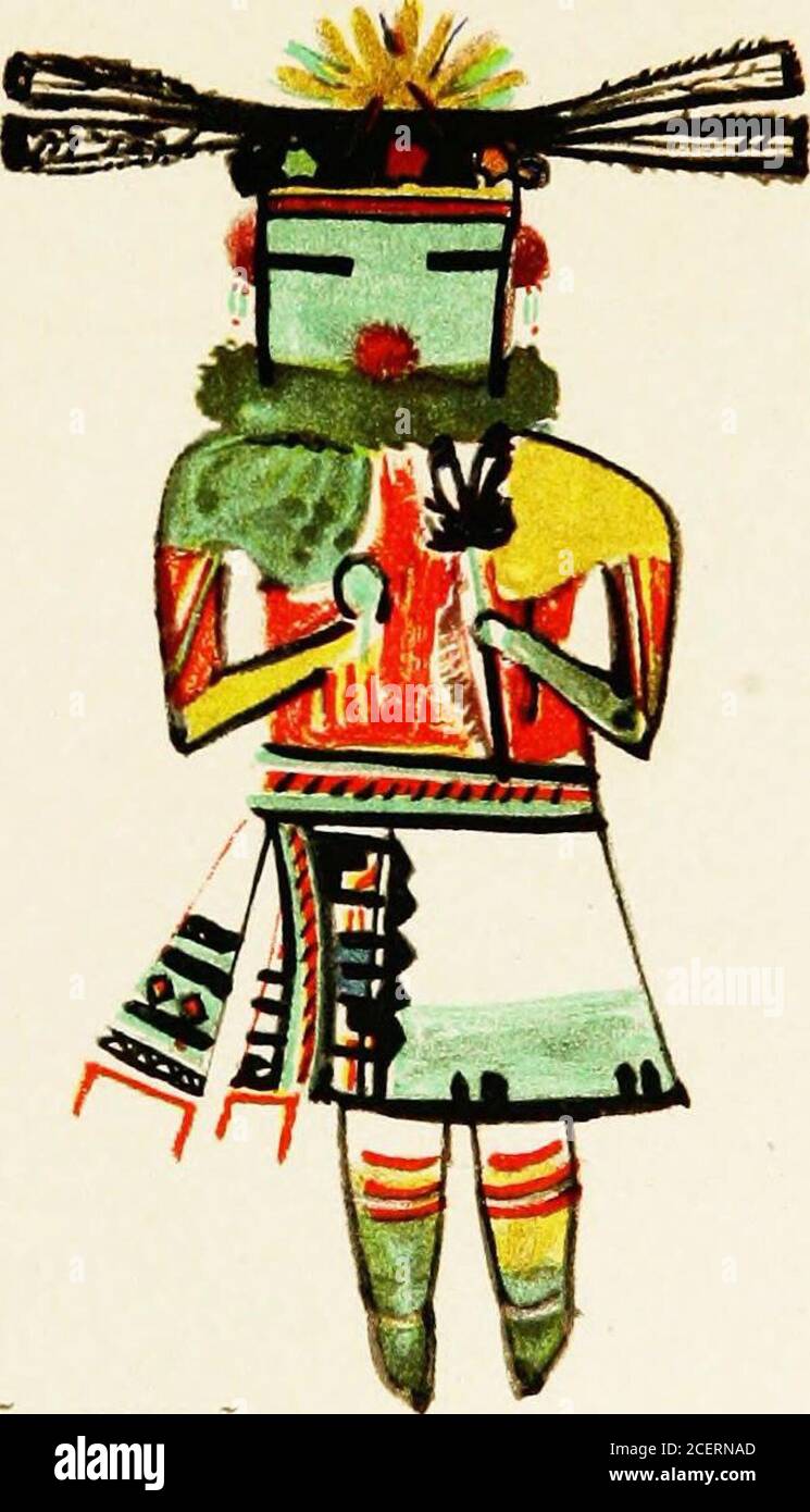 . Hopi Katcinas dessiné par des artistes autochtones. HOKYANA. HOKYANA ET MANA HELIOTYPE CO., BOSTON. BUREAU D'ETHNOLOGIE AMÉRICAINE VINGT ET UNIÈME RAPPORT ANNUEL PL. XXXIV Banque D'Images