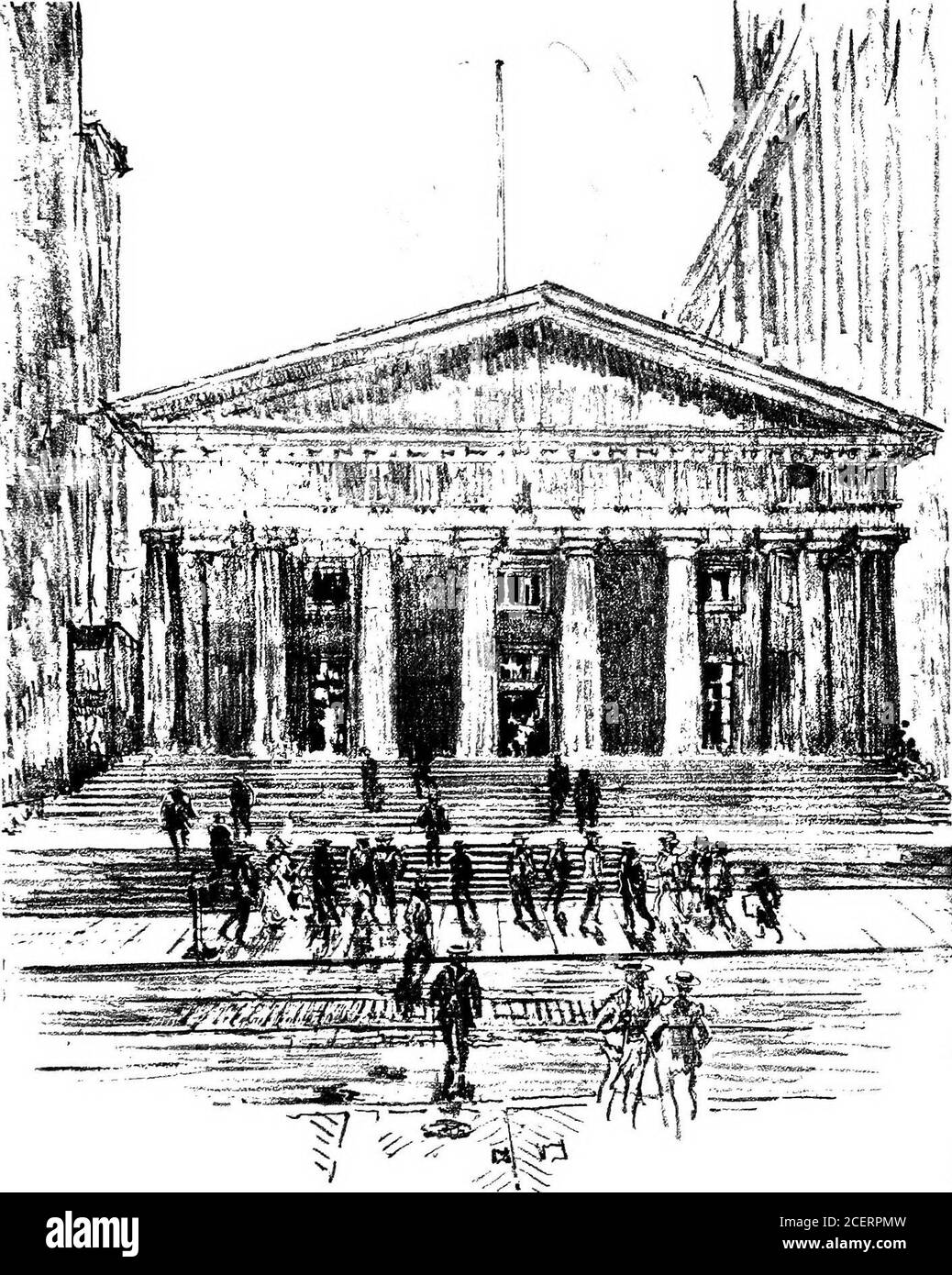 . Notre Philadelphia. ay, mais pour moi, il n'y avait pas de roses du tout. Pour commencer, j'étais pauvre. Mon Père avait perdu son argent dans les années de bouleversement suivant le W^ar civil et n'avait plus jamais eu de recul. Aujourd'hui, cela n'aurait pas d'importance. Une petite fille de dix-sept ans, lorsqu’elle rentre à la maison de l’école, peut se redresser, trouver quelque chose à faire et se soutenir elle-même. Shecould aussi dans le passé, si elle était jetée sur ses ressources. J'avais des amis pas plus vieux que moi qui enseignaient, ou qui étaient à la monnaie, ce port de refuge pour la jeune femme de Philadelphie dans des circonstances réduites. Mon problème était que je ne l'étais pas Banque D'Images