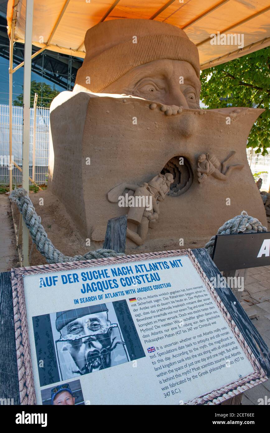 Attractions de sculptures de sable à Warnemunde Banque D'Images