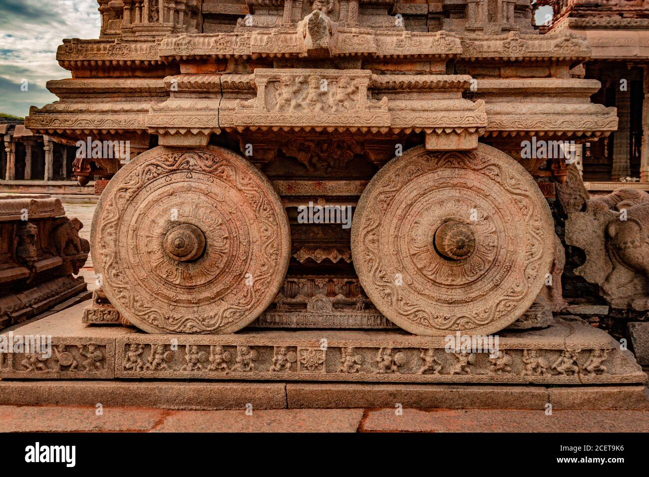 char en pierre de hampi la pièce d'art en pierre antique gros plan à partir d'une image d'angle unique est prise à hampi karnataka inde. il est le plus impressionnant et Banque D'Images