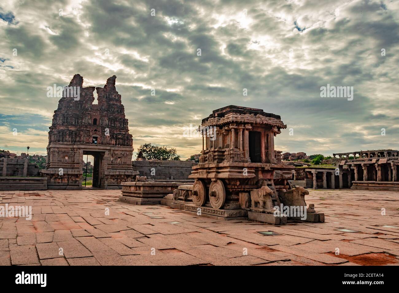 temple de vithala ruines de hampi art antique de pierre d'angle unique image est prise à hampi karnataka inde. La structure la plus impressionnante de Hampi, elle est Banque D'Images