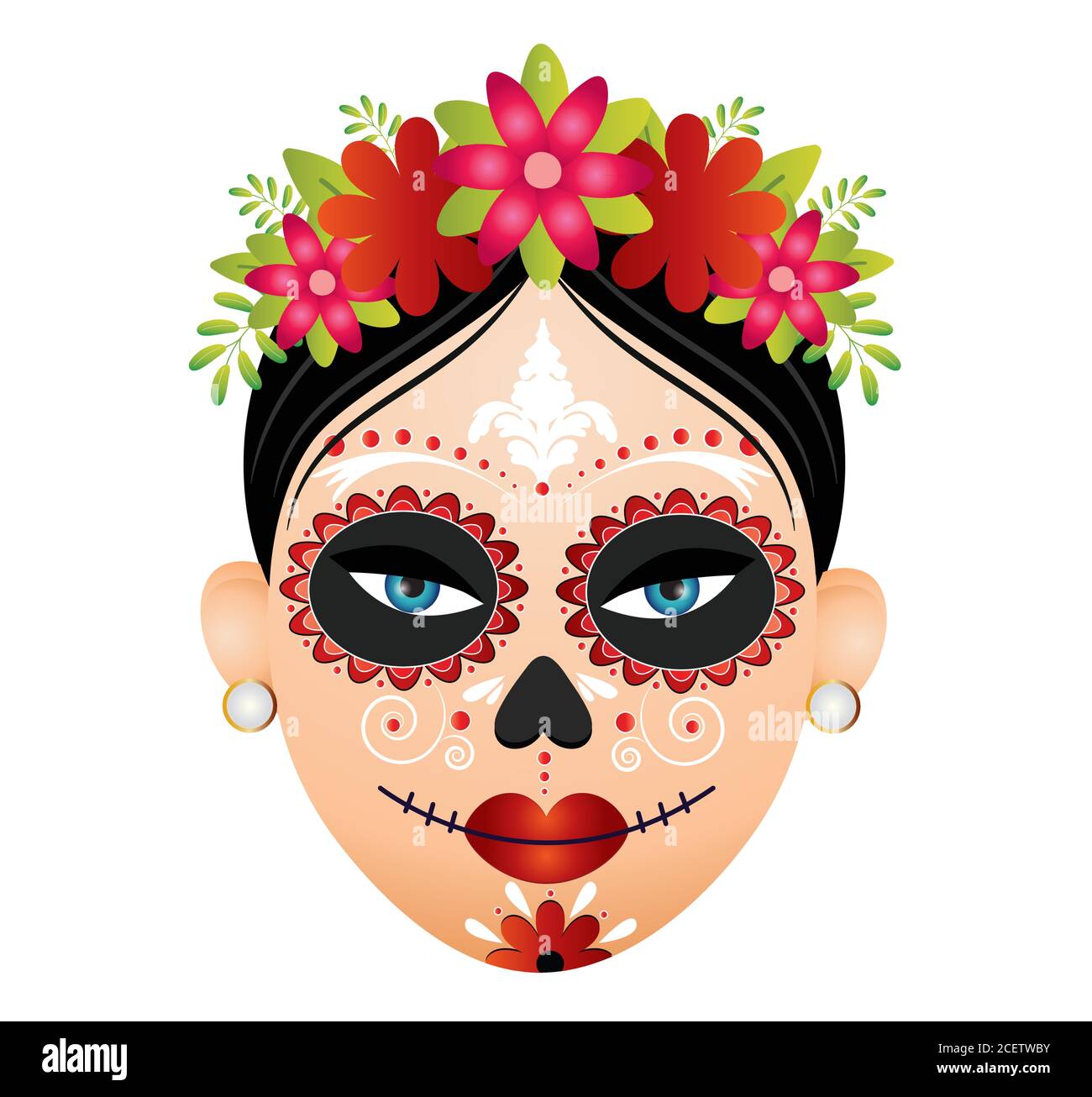 Costume Halloween Femme, Bandeau Dia De Los Muertos, Tatouages Pour Le Visage Halloween, Costume Du Jour Des Morts, Collier Gothique Ras Du Cou, Couronne De Fleurs, Bandeau Pour Mascarade Carnaval