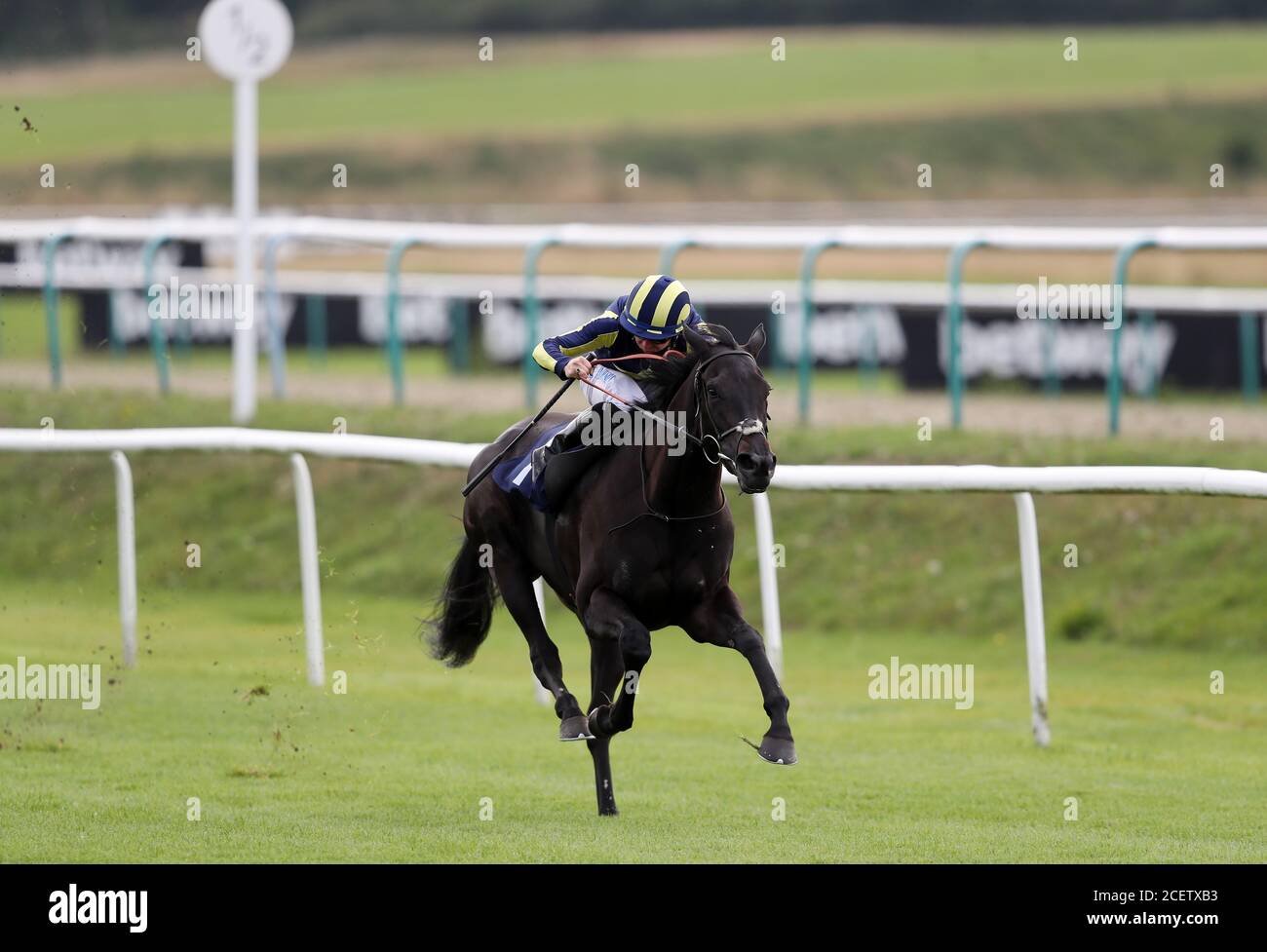 Ray Dawson à bord de Waliyak sur le chemin de gagner le handicap de Betway Fillies au Lingfield Park Racecourse. Banque D'Images