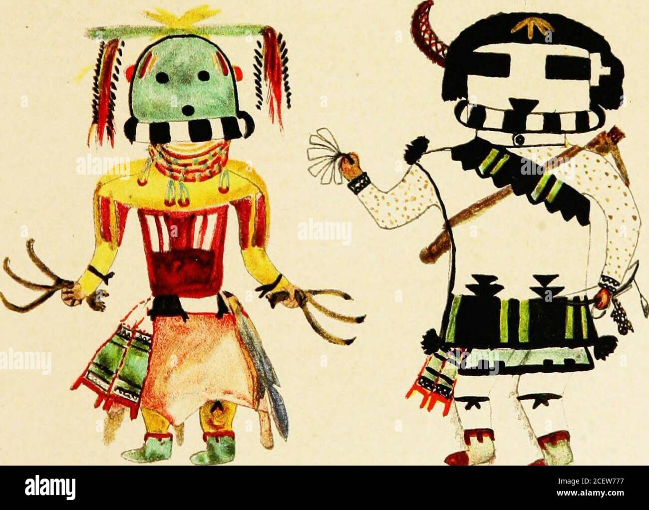 . Hopi Katcinas dessiné par des artistes autochtones. PAUTIWA CIPIKNE. ^3 JP HAKTO CAIASTACANA MELIOT.PE on, , CT. ? BUREAU D'ETHNOLOGIE AMÉRICAINE VINGT ET UNIÈME RAPPORT ANNUEL PL. Malade Banque D'Images