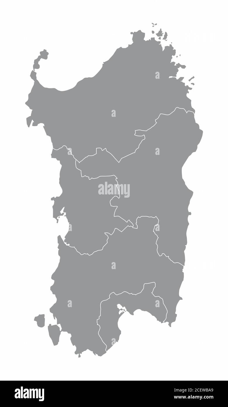 Carte de la région de Sardaigne Illustration de Vecteur