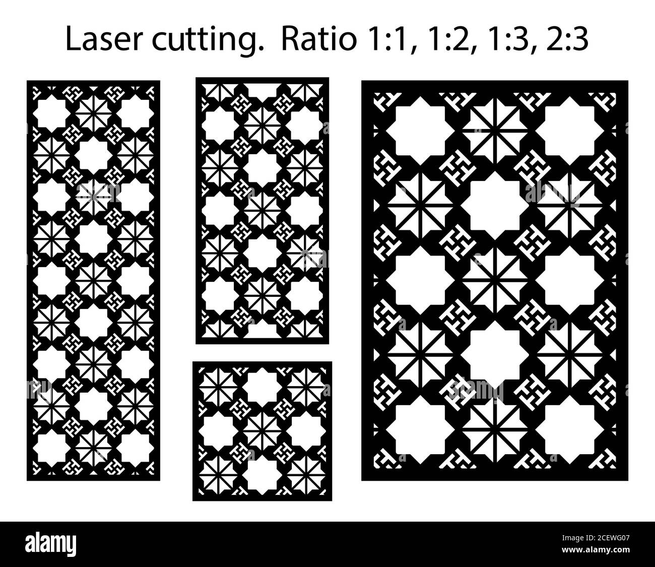 Mur décoratif arabe islamique, écran, motif panneau avec étoiles. Kit de modèle vectoriel. Jeu de panneaux vectoriels décoratifs pour la découpe au laser. Modèle pour Illustration de Vecteur Mur décoratif arabe islamique, écran, motif panneau avec étoiles. Kit de modèle vectoriel. Jeu de panneaux vectoriels décoratifs pour la découpe au laser. Modèle pour Illustration de Vecteur