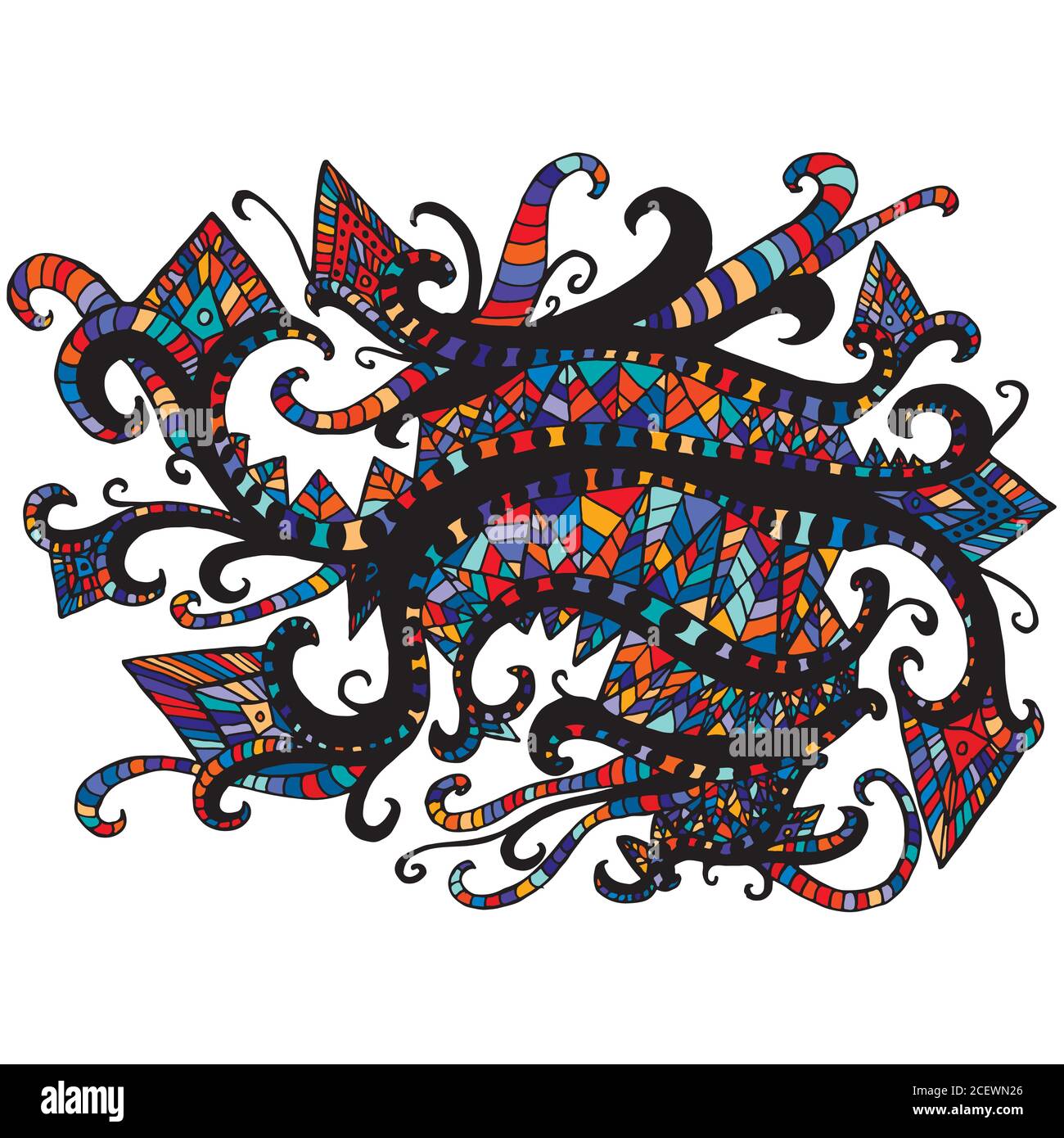 Ethnique, psychédélique, modèle boho, isolé. Illustration de Vecteur