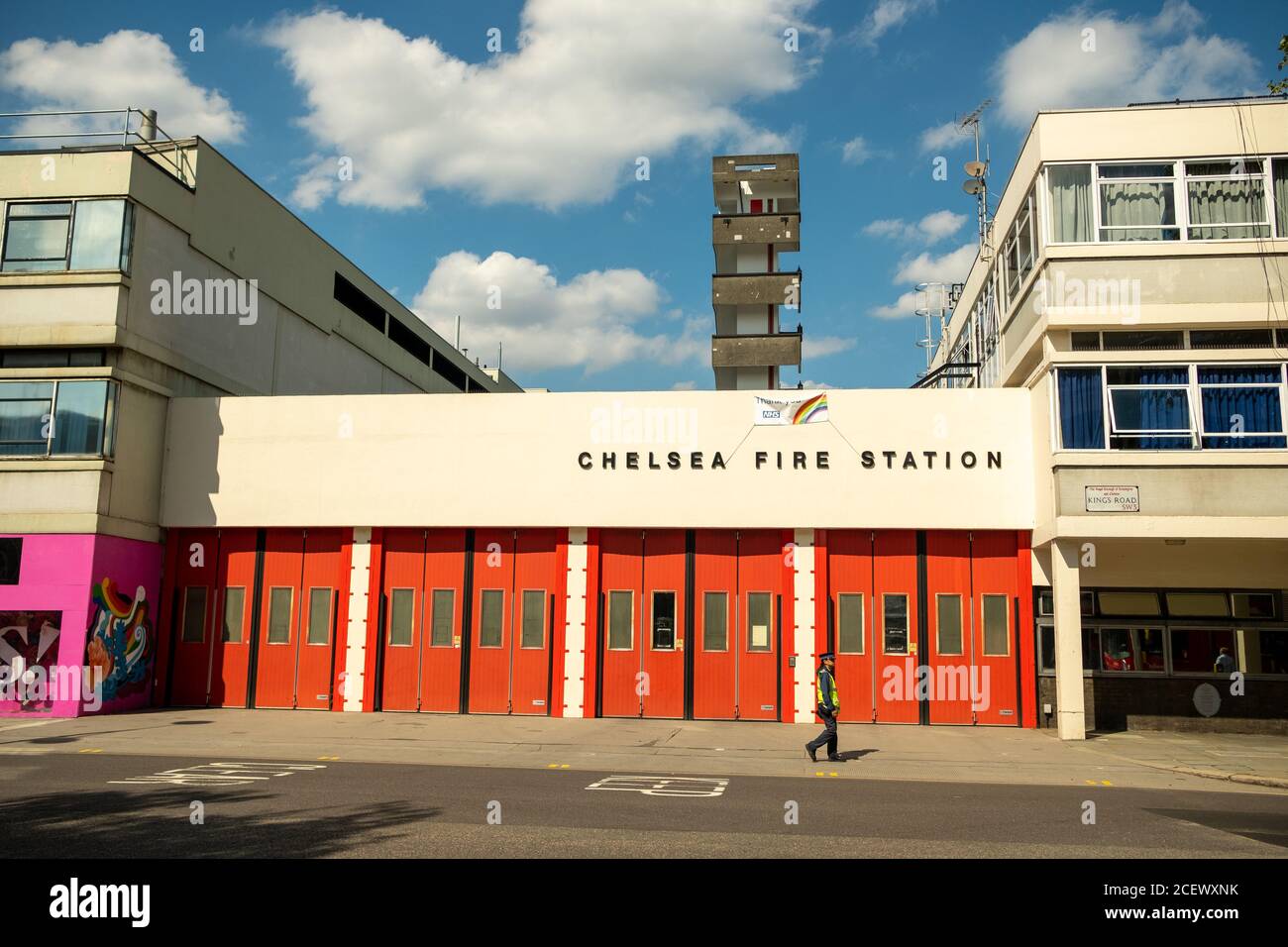 Caserne de pompiers de Chelsea, Kings Road Chelsea, West London Banque D'Images