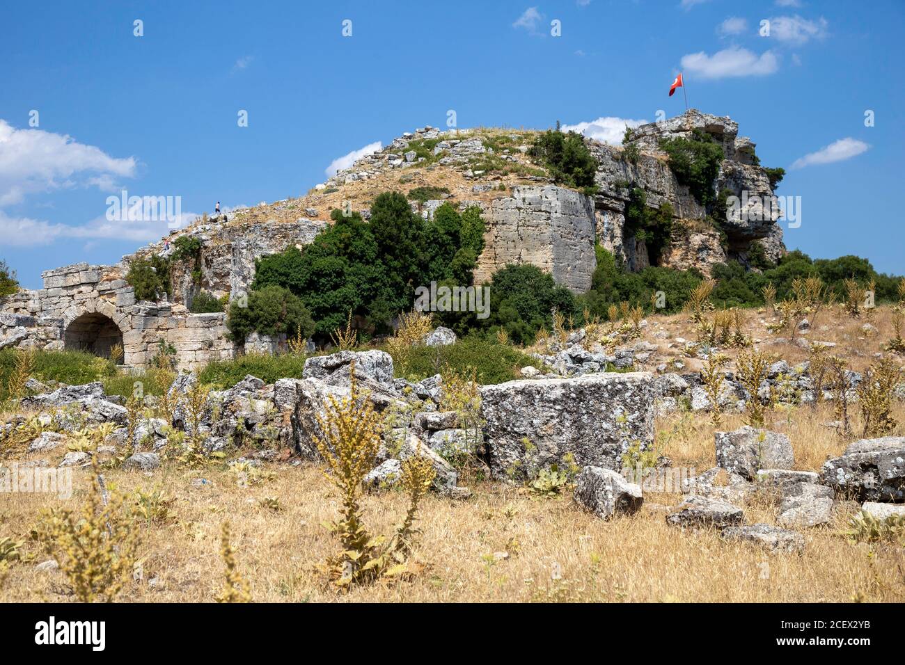 Vue de la ville antique de Kremna à Bucak, Burdur - Turquie. Banque D'Images