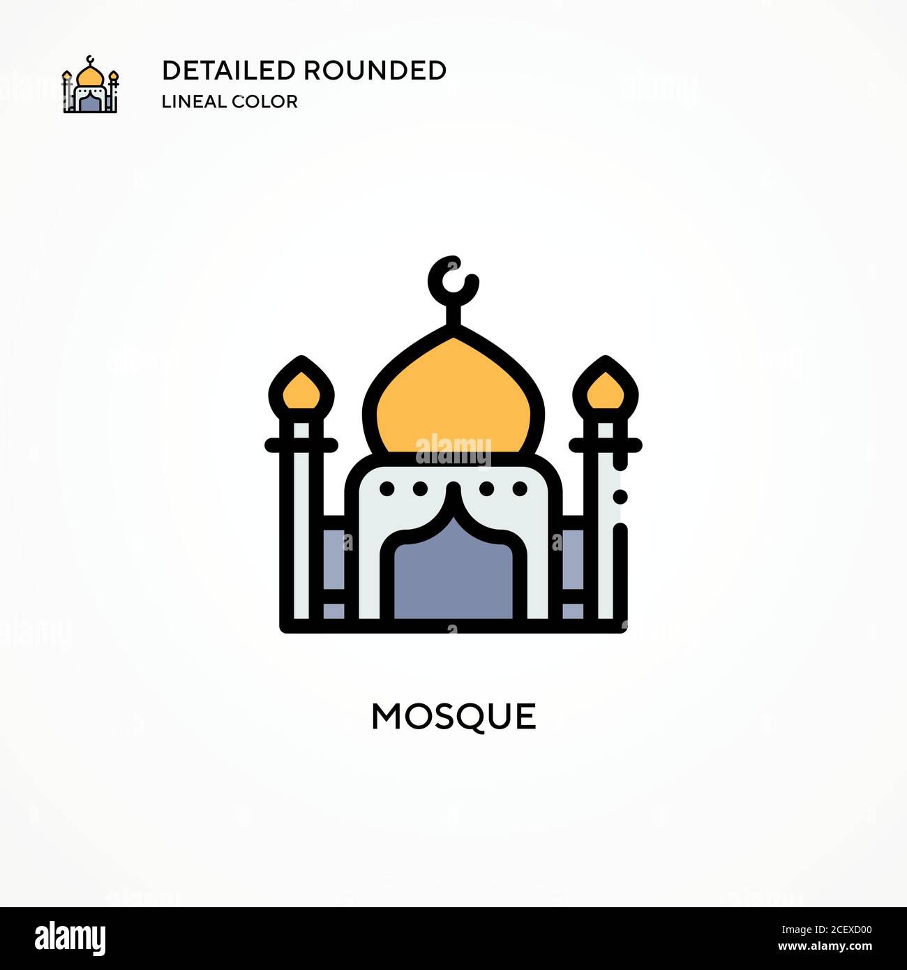 Icône de vecteur de mosquée. Concepts modernes d'illustration vectorielle. Facile à modifier et à personnaliser. Illustration de Vecteur