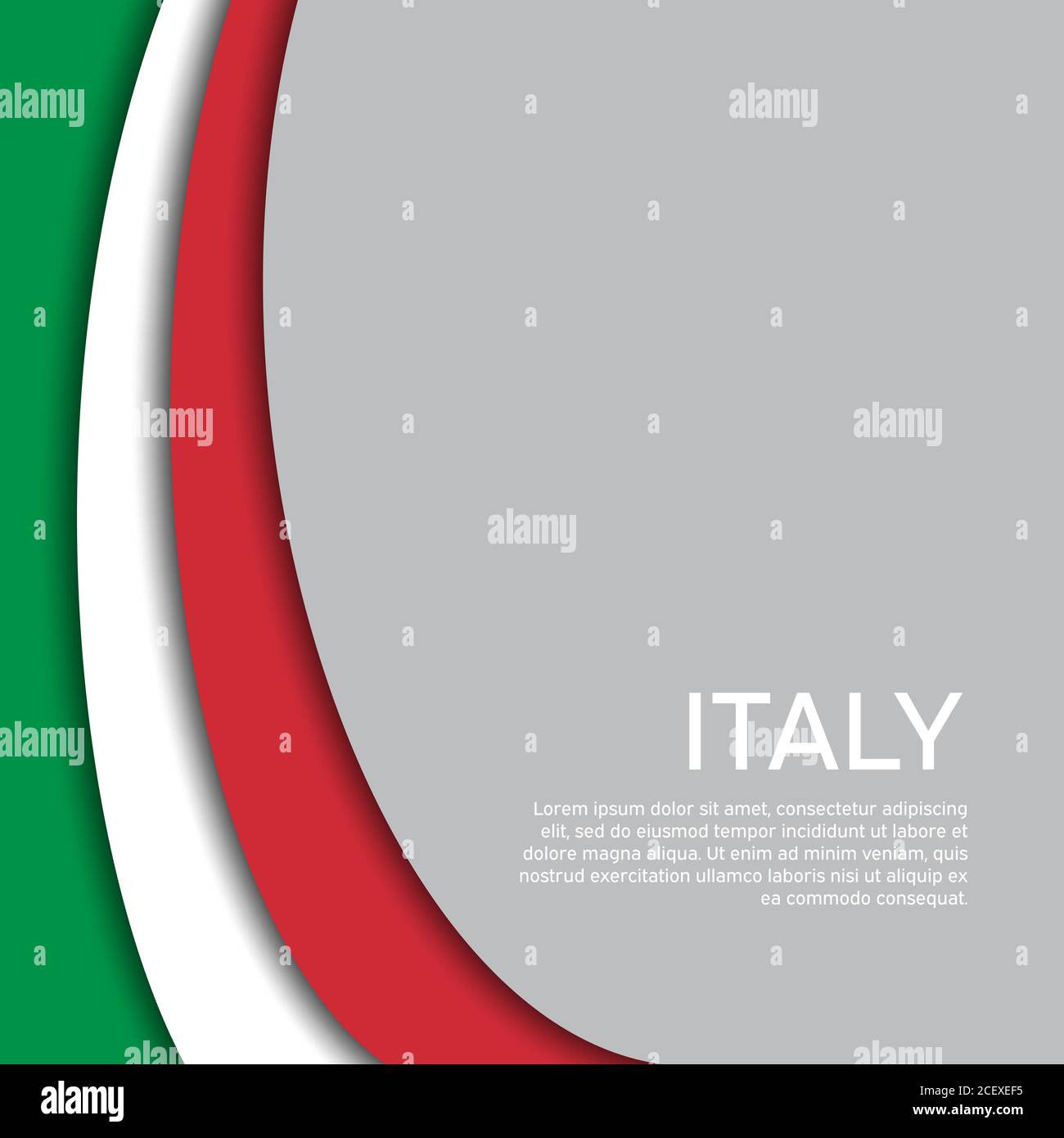 Abstrait agitant le drapeau de l'italie. Arrière-plan créatif dans les couleurs du drapeau italien pour le motif de carte de vacances. Affiche nationale. Couverture patriotique italienne d'État, affaires Illustration de Vecteur