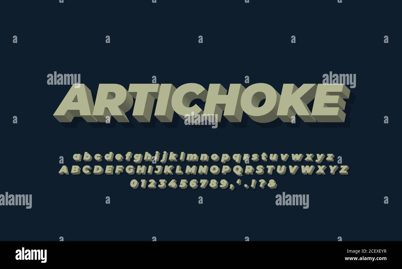 alphabet moderne effet de texte ou effet de police 3d blanc brun conception Illustration de Vecteur