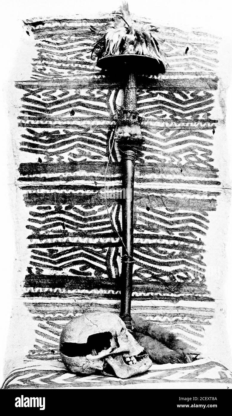 . Errance parmi les sauvages de la mer du Sud et à Bornéo et aux Philippines. M Moncktons, plus tard, rapporto au gouvernement). L'explication de ce que nous avons appris bientôt du Notus, et plus tard elle a été confirmée par nos prisonniers. Quand les Dobodurasstacapture un ennemi, ils le torrent lentement à mort, le mangeant pratiquement vivant. Quand les heis sont presque morts, ils font un trou sur le côté de la tête et prennent le cerveau avec un peu de cuillère en bois. Ces cerveaux, qui étaient éatenwarm et frais, ont été considérés comme une grande déUcacy.sans aucun doute le Notus a reconnu certains de ces parents parmi les reliques épouvantables. Nous nous sommes reposés à terre Banque D'Images