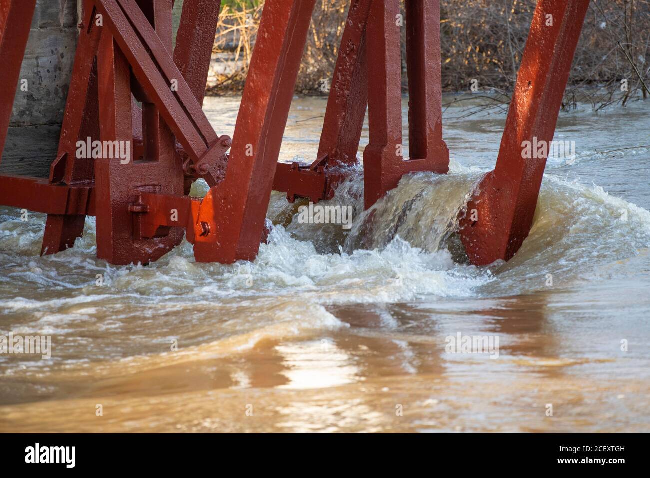 Inondations à Ironbridge, Shropshire. Mardi 25 février 2020. Banque D'Images