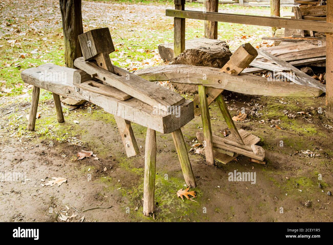 Géorgie du Nord, Centre d'accueil d'Oconaluftee et Musée de la ferme de montagne, ateliers Banque D'Images Géorgie du Nord, Centre d'accueil d'Oconaluftee et Musée de la ferme de montagne, ateliers Banque D'Images