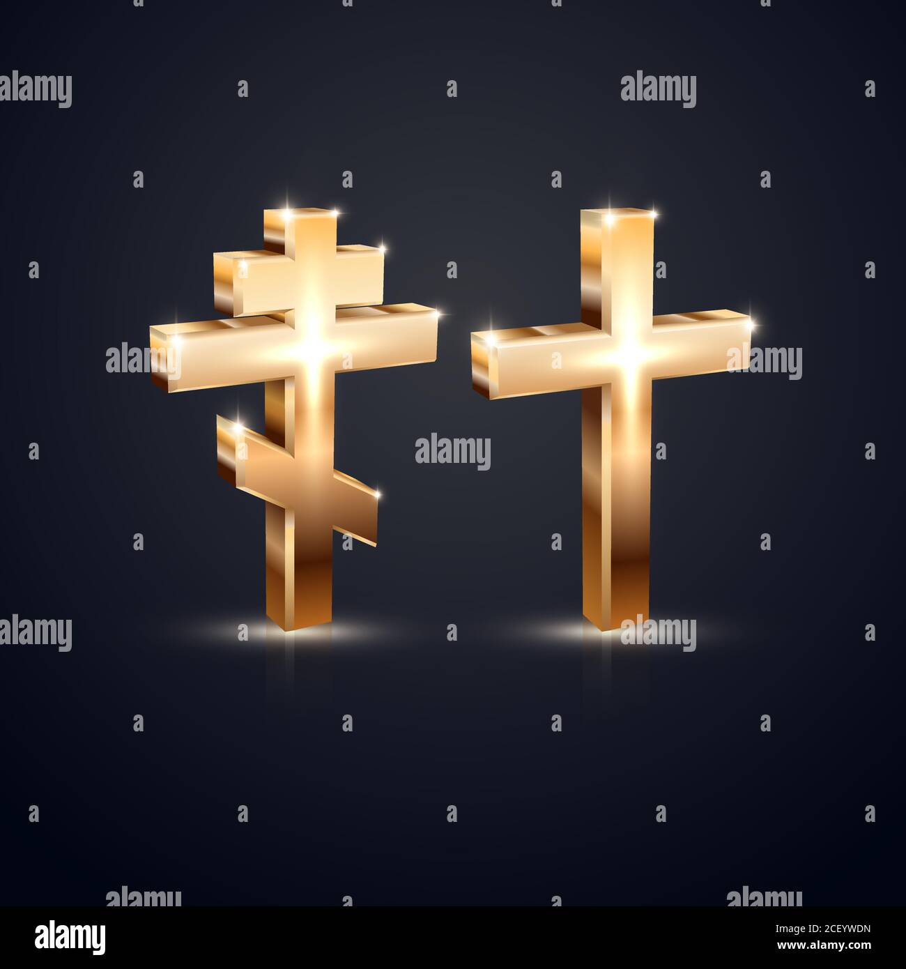 Croix Sainte orthodoxe et catholique.symboles dorés de foi.éléments de conception chrétienne 3D.Illustration vectorielle. Illustration de Vecteur Croix Sainte orthodoxe et catholique.symboles dorés de foi.éléments de conception chrétienne 3D.Illustration vectorielle. Illustration de Vecteur