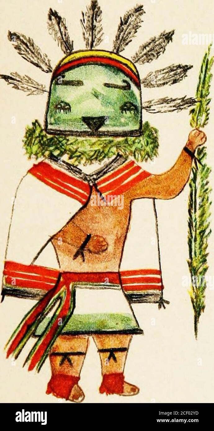 . Hopi Katcinas dessiné par des artistes autochtones. TCOSBUCI ET SOYAN EP. IMNL I T Banque D'Images