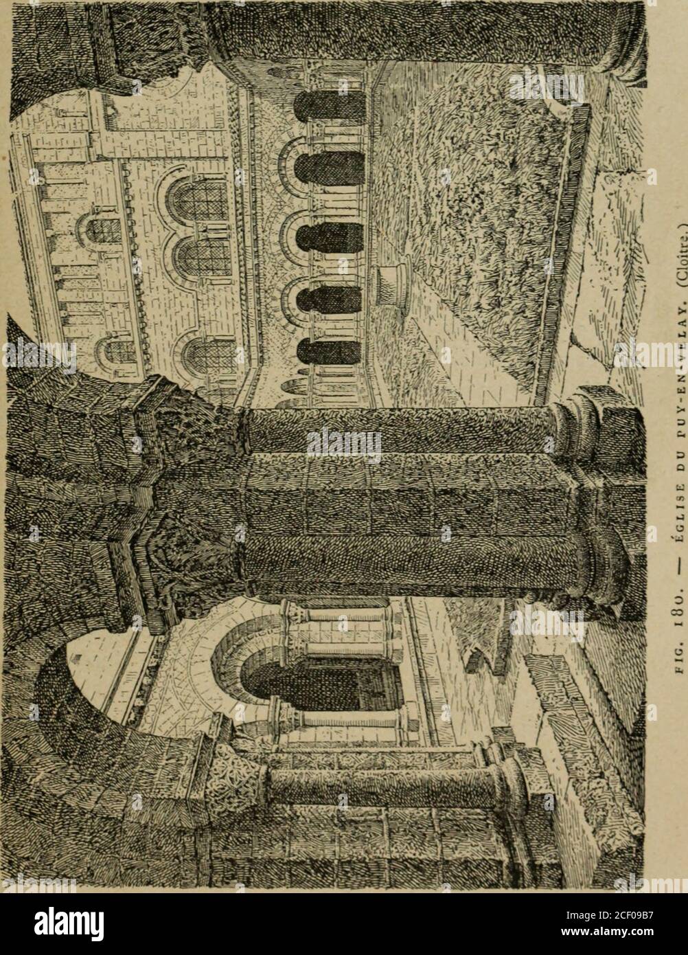 . L'architecture romane. Berceaux reposants les montages auxiliaires se retracent-sant à la même adresse que celle-ci à laplomb des piles inté-rieures. Le cloître, dont la construction primitive remonte-rait, en partie, au x siècle (?), a été réinterprétée sur tropic au xii siècle. Les galeries sont des couleurs par desvoûtes darête rounes, porte dun côté sur les murisseurs et, du côté de Maître du cloître, sur de grossespiles composées dassises et cantonnées de colonnesmonolithes dégarées. Ces piles sont reliées par deuxrangs darchivoltes en plein cinéma, formatés de claveauxalternant noirs et bl Banque D'Images