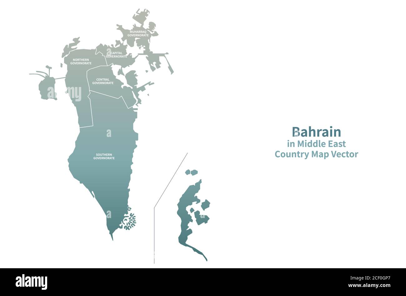 Carte vectorielle de Bahreïn. Carte du pays du Moyen-Orient série verte. Illustration de Vecteur