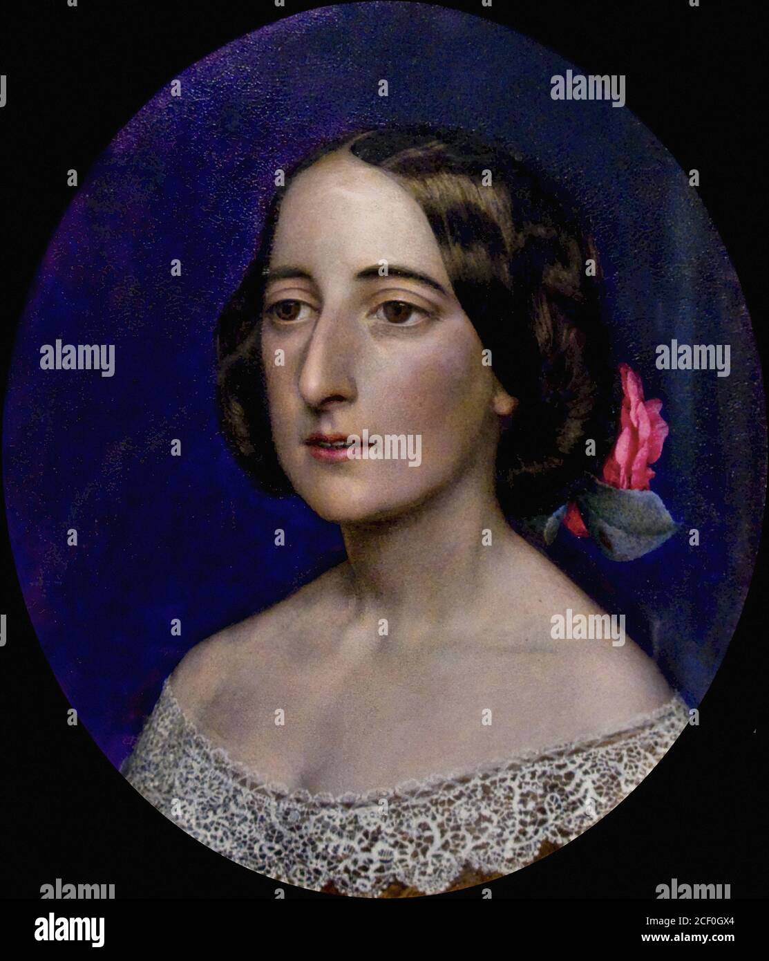 Brett John - Portrait de Mme Coventry Patmore - Britannique École - 19e siècle Banque D'Images