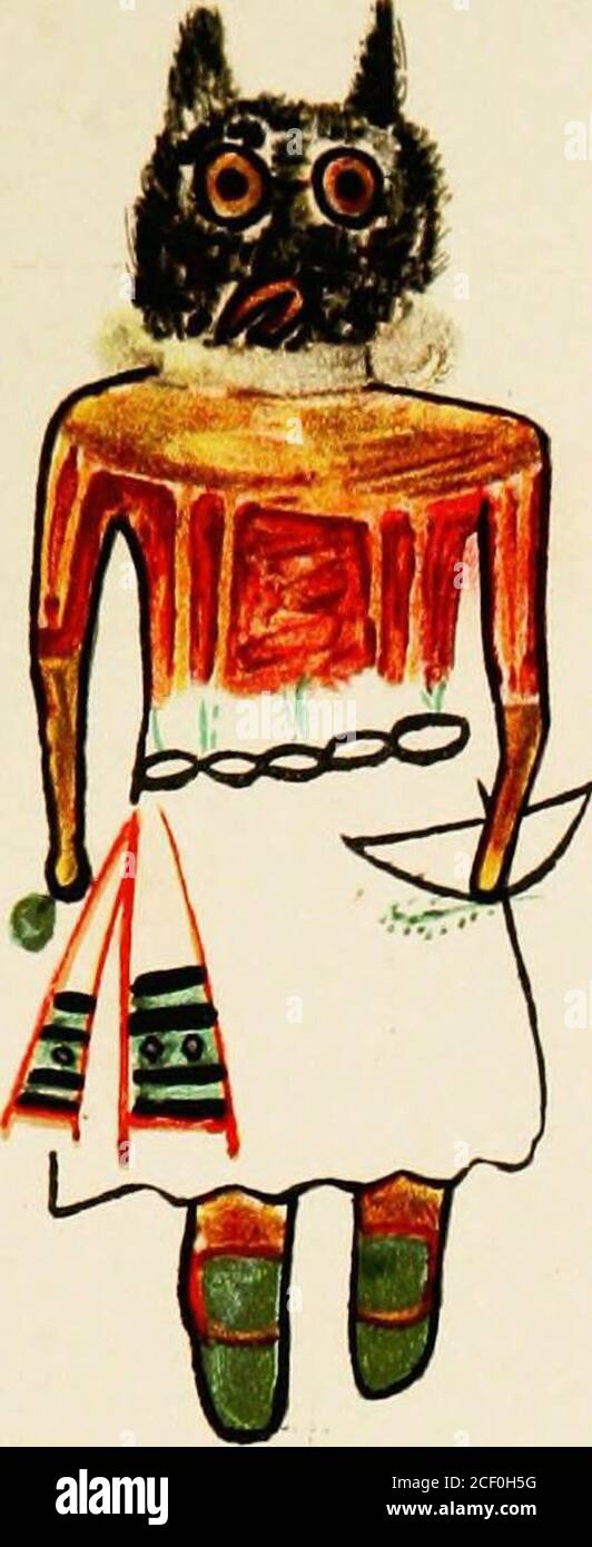 . Hopi Katcinas dessiné par des artistes autochtones. MONWU WUQTI HELIOTYPE CO., BOSTON. BUREAU D'ETHNOLOGIE AMÉRICAINE VINGT ET UNIÈME RAPPORT ANNUEL PL. XVII MONWU SALAB Banque D'Images