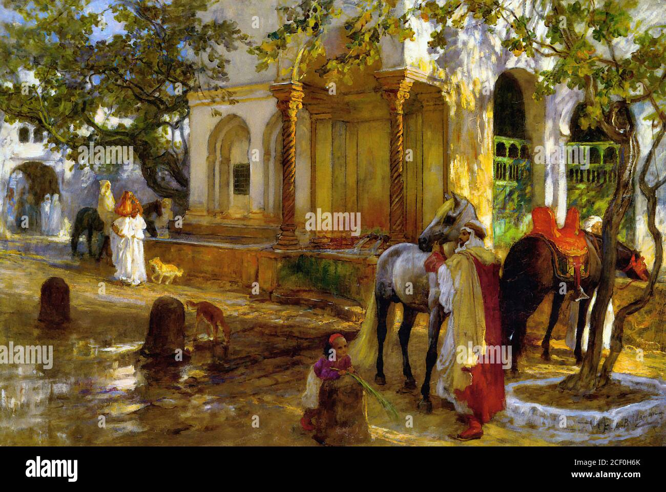 Bridgman Frederick Arthur - à la fontaine - British School - 19e siècle Banque D'Images