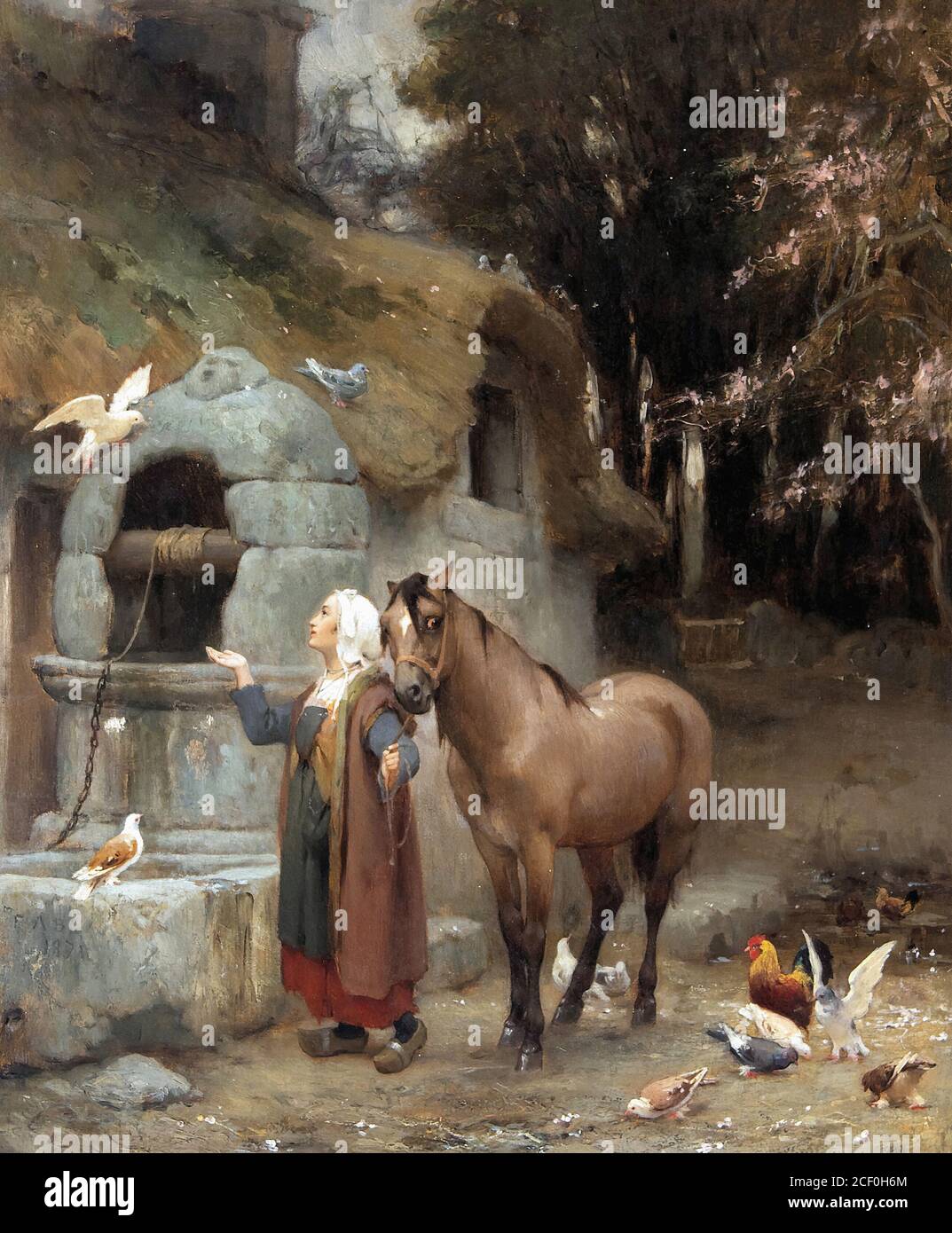 Bridgman Frederick Arthur - au puits - British School - 19e siècle Banque D'Images