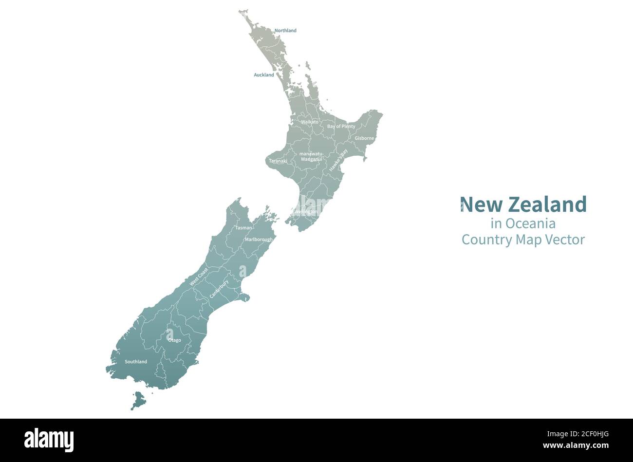 Carte vectorielle de la Nouvelle-Zélande. Carte du Pacifique Sud. Illustration de Vecteur