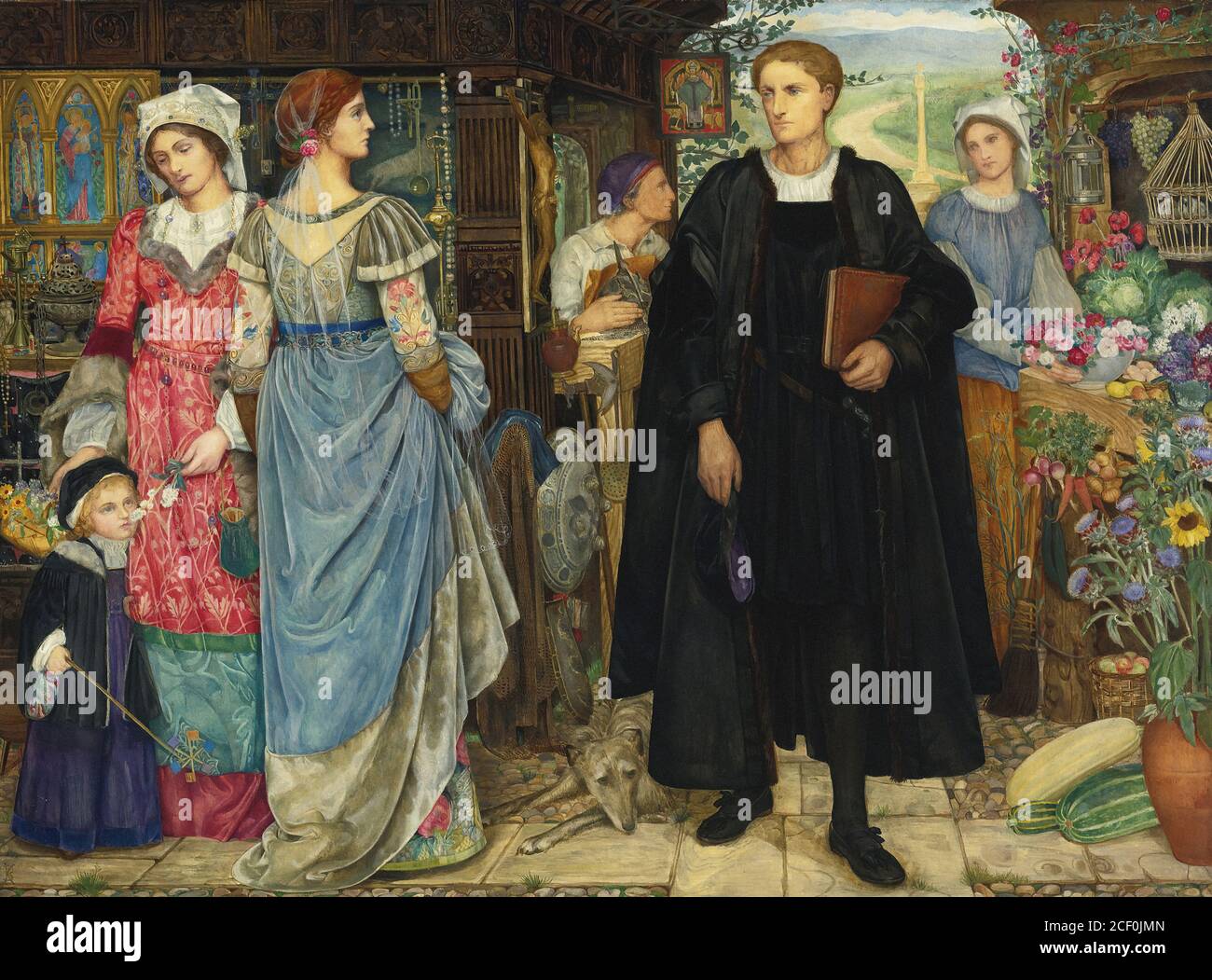 Bunce Kate Elizabeth - The chance Meeting - British School - 19e siècle Banque D'Images