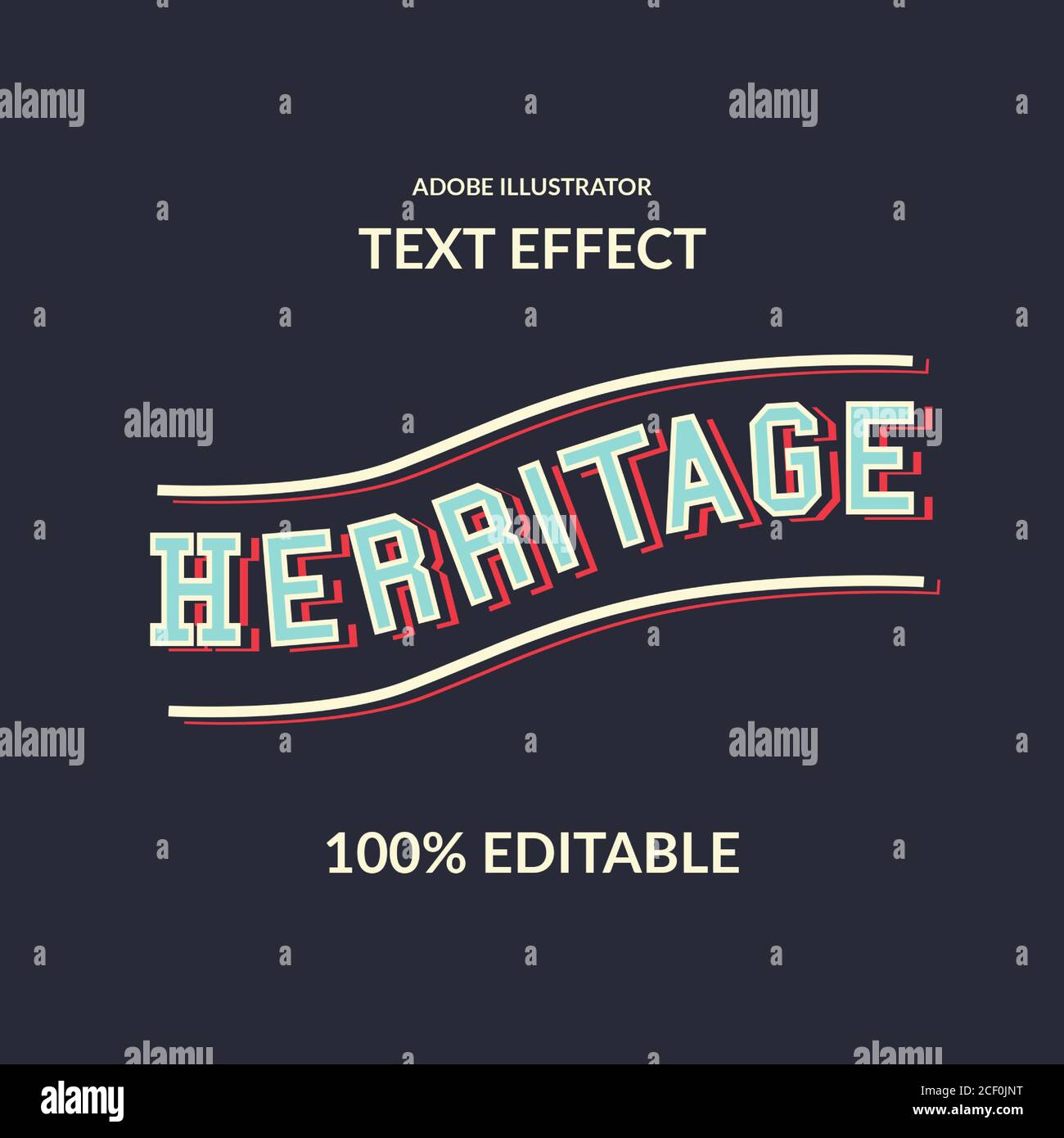 Vintage bande serif modifiable adobe Illustrator effet texte pour rétro et ancien style de concept Illustration de Vecteur