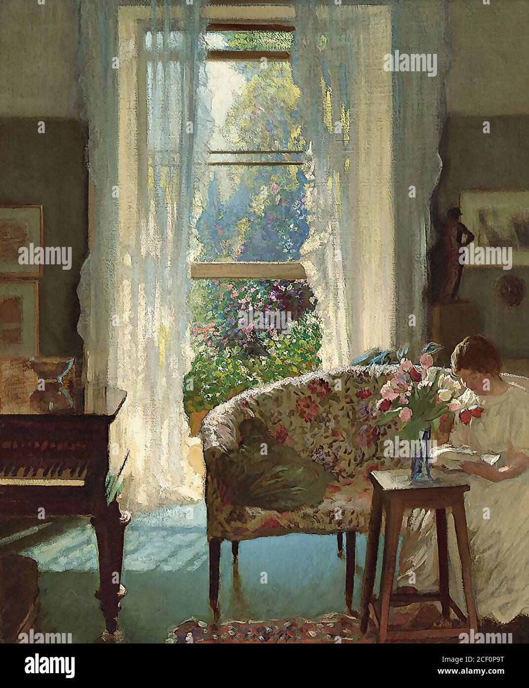 Clausen George - intérieur - École britannique - 19e siècle Banque D'Images