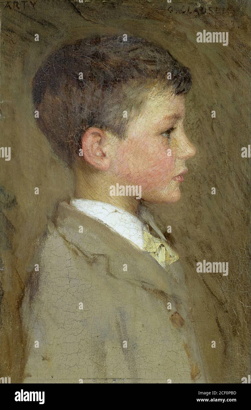 Clausen George - Portrait d'Arthur George Clausen l'artiste Son - British School - 19e siècle Banque D'Images