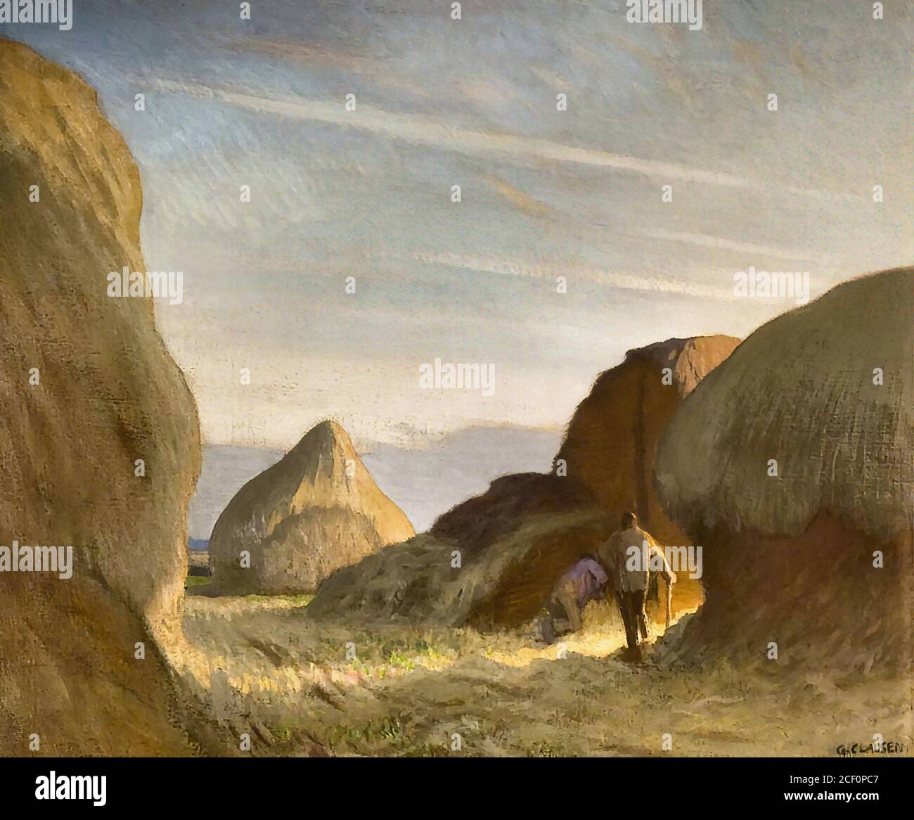 Clausen George - Rickyard Morning - British School - 19e Siècle Banque D'Images