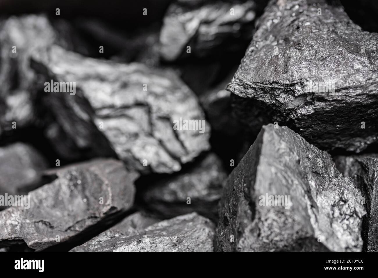Grande quantité de charbon anthracite noir. Vue de dessus Banque D'Images