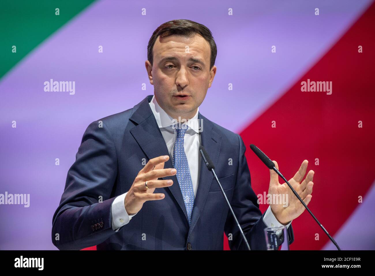 Bochum, Allemagne. 02 septembre 2020. Paul ZIEMIAK (Secrétaire général, CDU) prononce son discours, cérémonie pour le 75e anniversaire de la fondation de la CDU en Rhénanie-du-Nord-Westphalie dans le Starlight-Express-Theatre à Bochum, le 02.09.2020, Â | usage dans le monde crédit: dpa/Alay Live News Banque D'Images