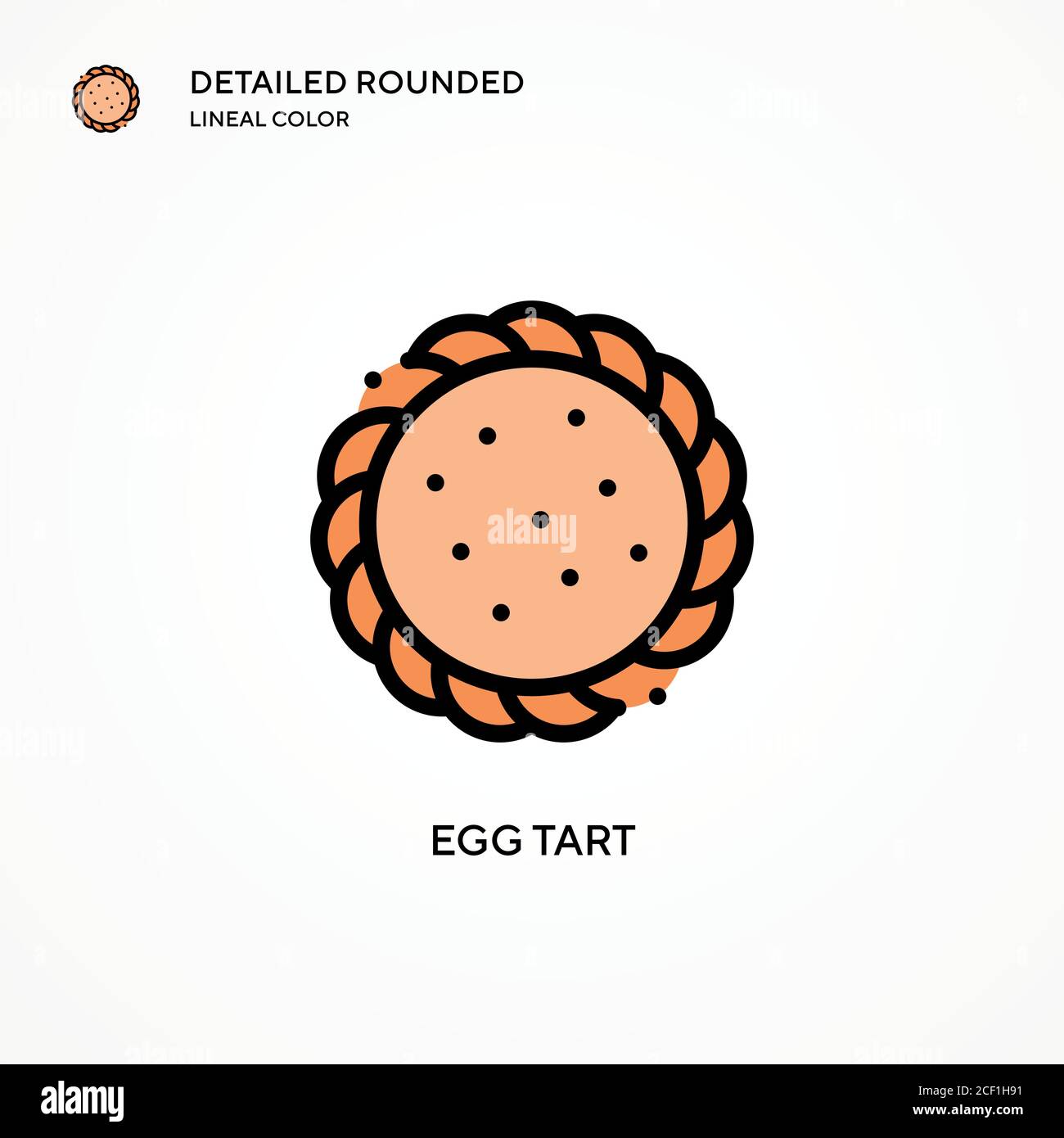 Icône de vecteur de tarte aux œufs. Concepts modernes d'illustration vectorielle. Facile à modifier et à personnaliser. Illustration de Vecteur