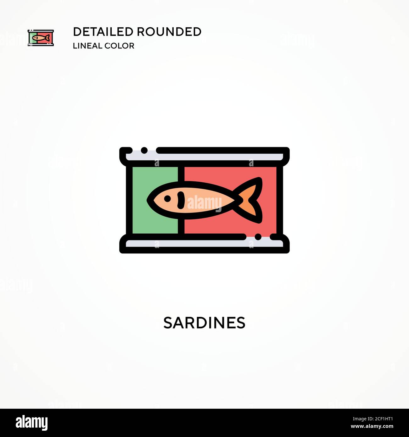 Icône de vecteur sardines. Concepts modernes d'illustration vectorielle. Facile à modifier et à personnaliser. Illustration de Vecteur