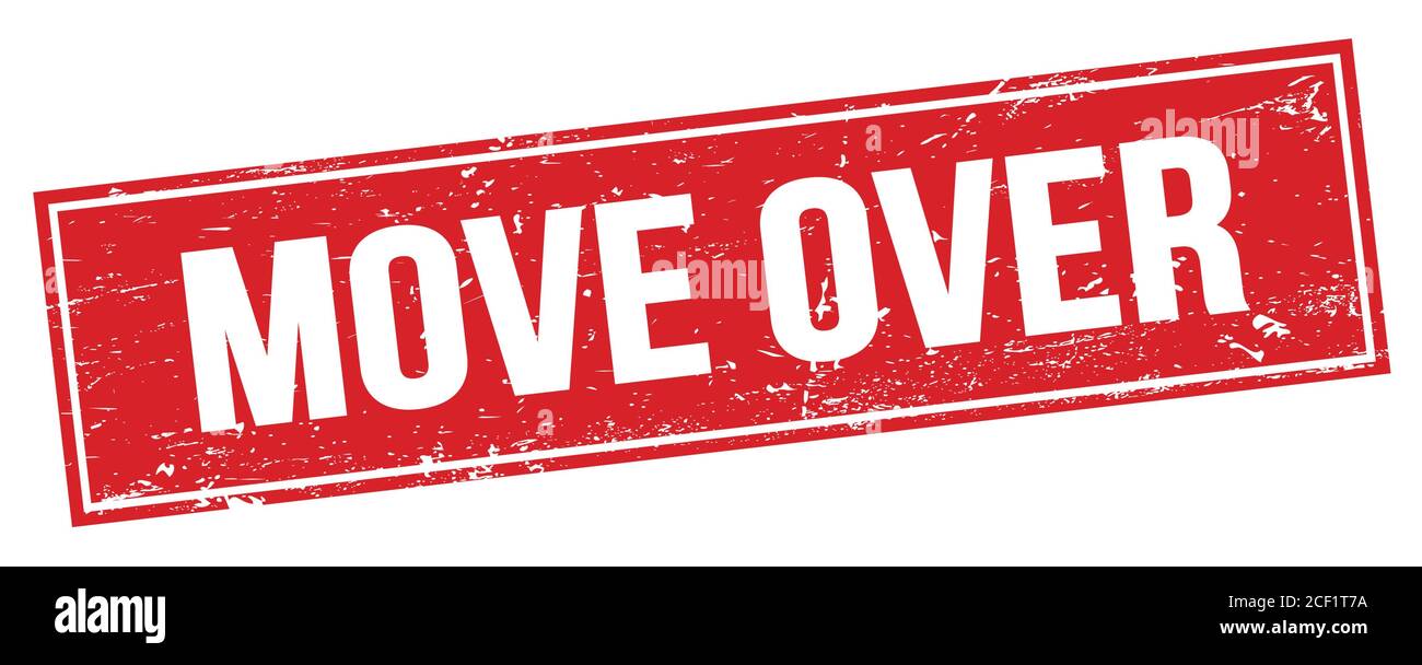 PASSEZ LE CURSEUR SUR le texte de l'affiche rouge en forme de rectangle de grungie. Banque D'Images