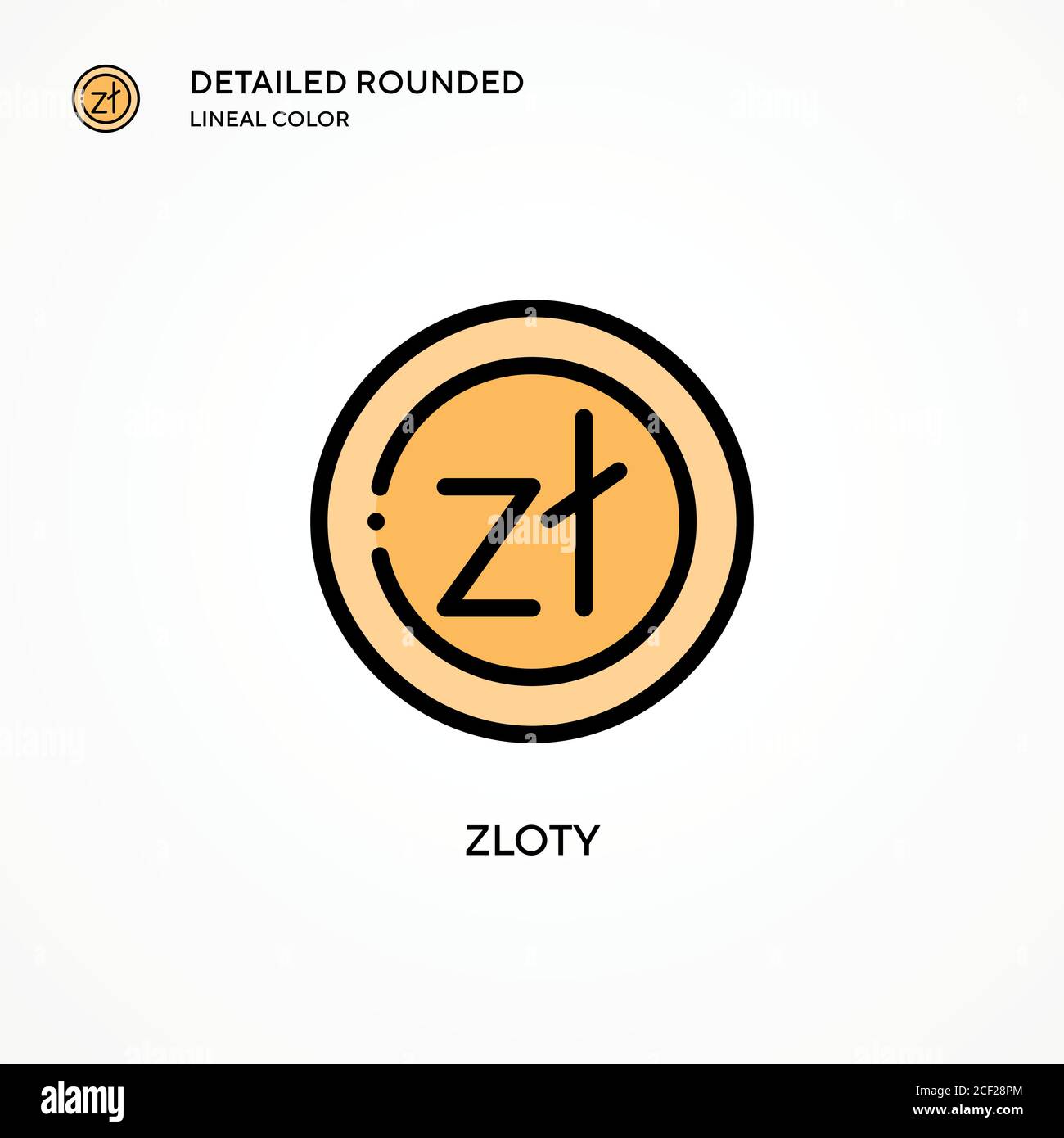 Icône de vecteur zloty. Concepts modernes d'illustration vectorielle. Facile à modifier et à personnaliser. Illustration de Vecteur