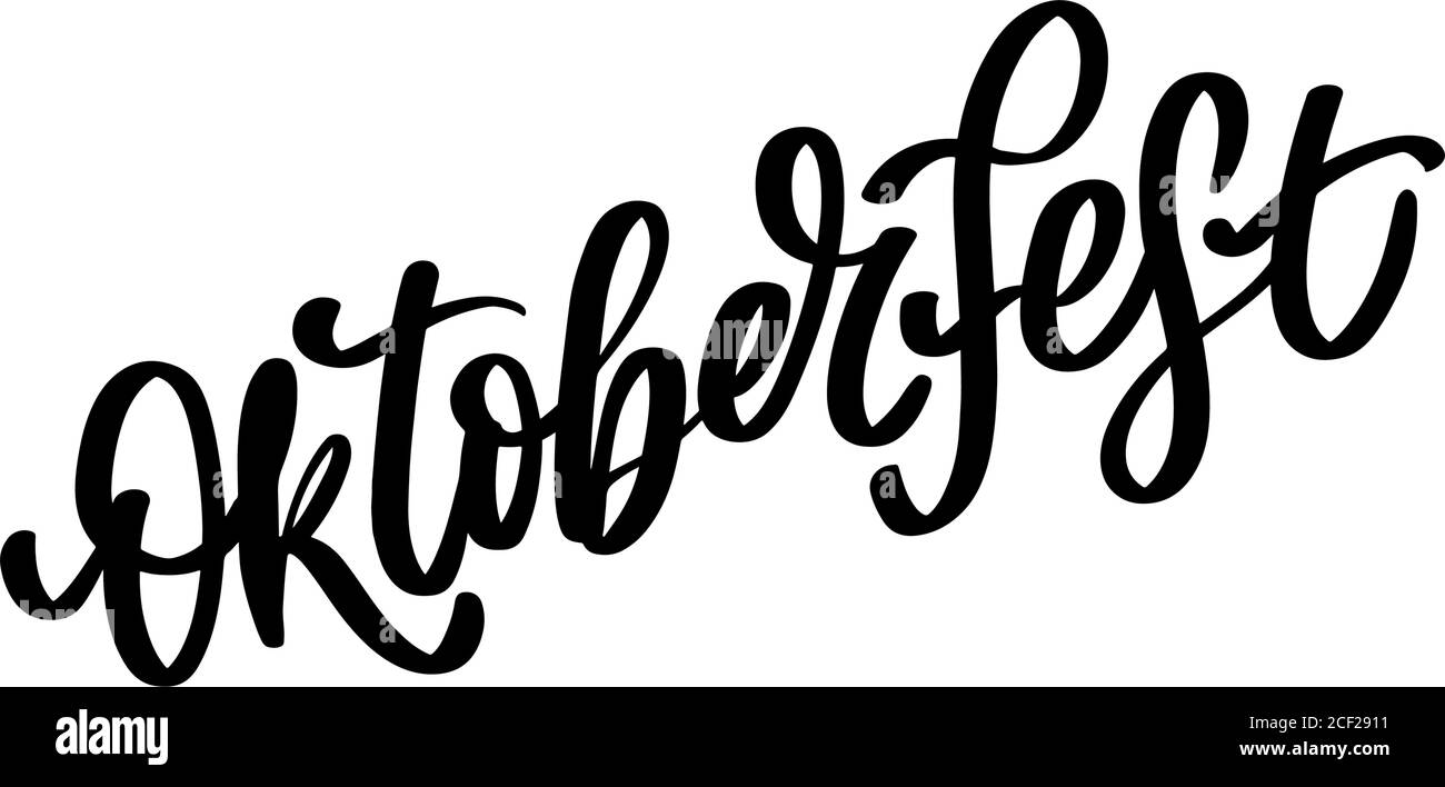 Oktoberfest fête fond. Heureux l'Oktoberfest en allemand. typographie lettrage Décoration fête de la bière icône de badge. Illustration de Vecteur