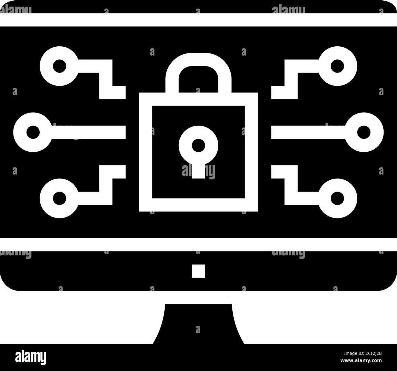 illustration vectorielle de l'icône de glyphe de sécurité informatique Illustration de Vecteur