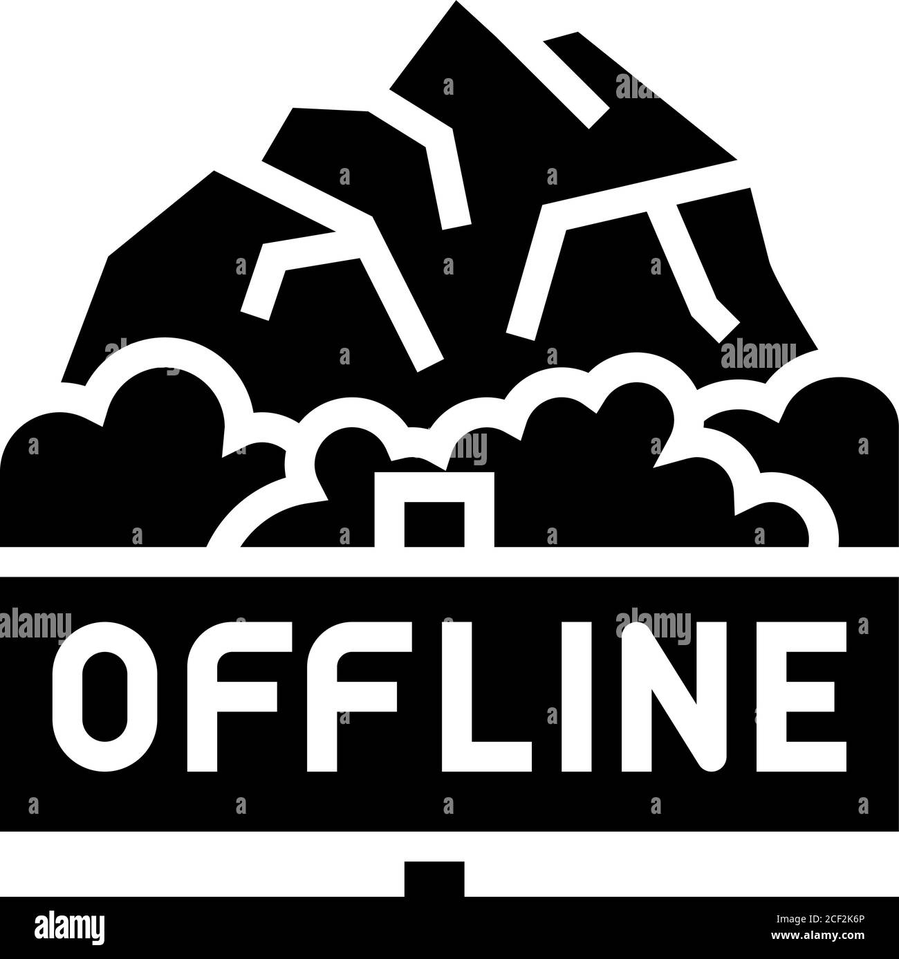 illustration vectorielle d'icône de glyphe de voyage en montagne hors ligne Illustration de Vecteur