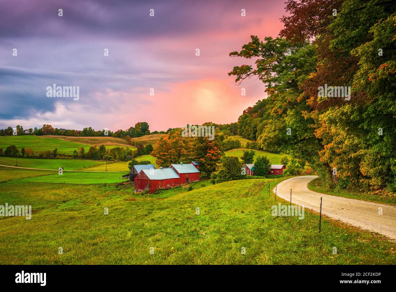 Jenné automne Rural Farm dans le Vermont, USA. Banque D'Images